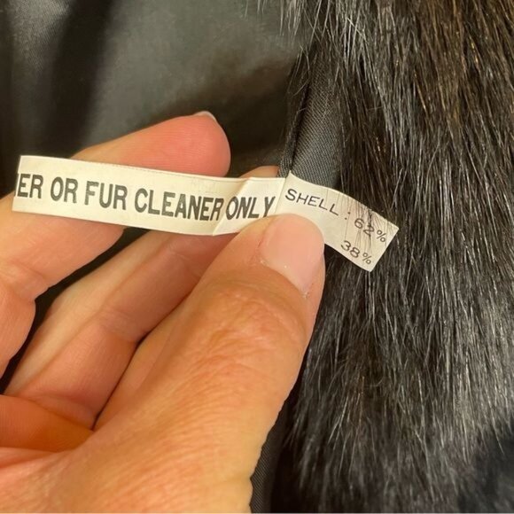 Vintage Harry Yagoda Weatherproof Black Trench Coat Fur Trim & Lining Size Large - Picture 9 of 15